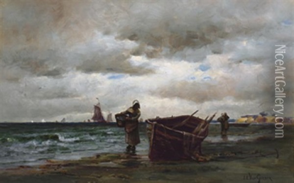 Coastal Scene Oil Painting - Luther Emerson Van Gorder