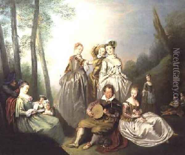 A Musical Family Oil Painting - Philipe Mercier
