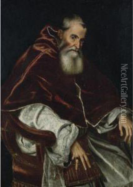 Portrait Of Paul Iii Oil Painting - Tiziano Vecellio (Titian)