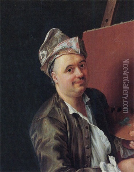 Portrait Of The Artist Oil Painting - Pieter Jacob Horemans