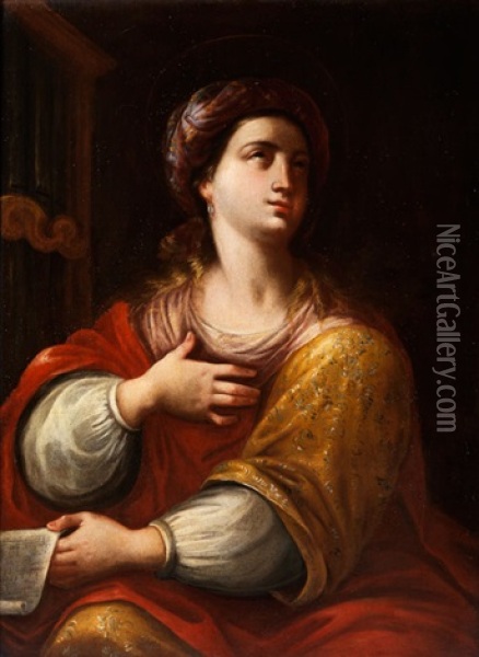 Bildnis Der Heiligen Cacilie Oil Painting - Artemisia Gentileschi