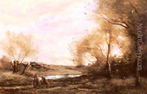 Village Paysans (Village Peasants) Oil Painting - Paul Trouillebert