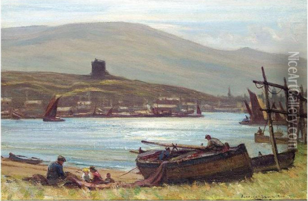 Silvery Noonday; Tarbert Loch Fyne Oil Painting - Patrick Downie