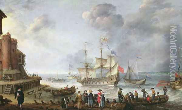 Ships Arriving in a Port Oil Painting - Adam Willaerts