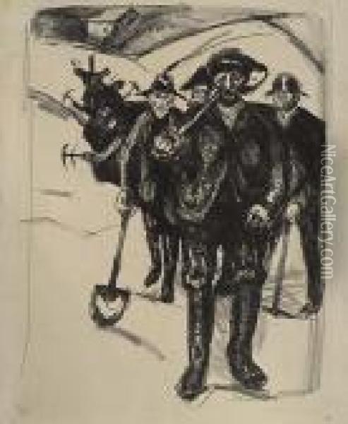 Arbeiter Im Schnee Oil Painting - Edvard Munch