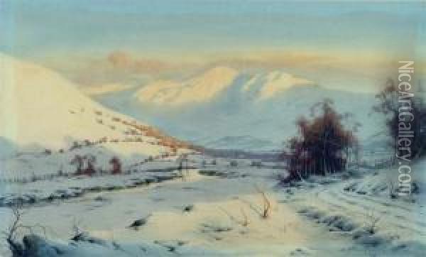 The Vale Of Keswick Near Threlkeld With Skiddaws Oil Painting - Edward Horace Thompson