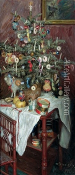 Weihnachtsbaum Oil Painting - Alois Hanisch