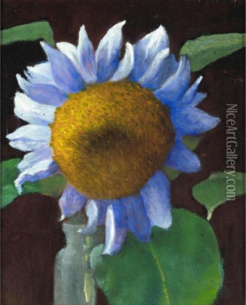 Sunflower Oil Painting - Arthur Segal
