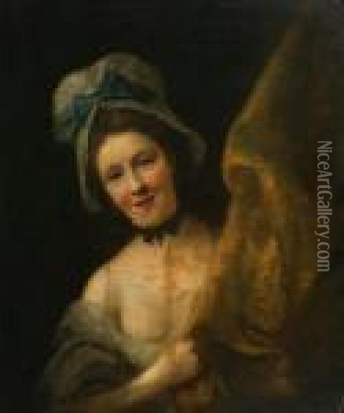 Portrait Of A Young Lady Oil Painting - Nathaniel Hone