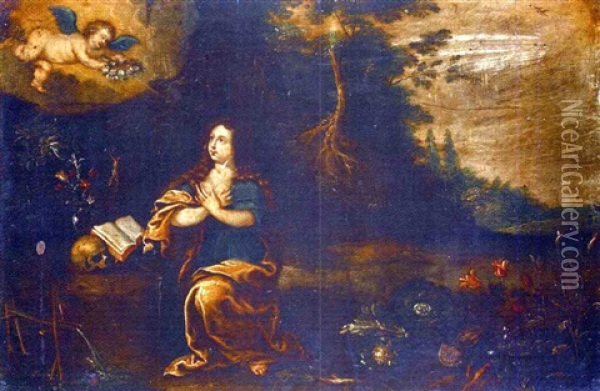 Sainte Madeleine En Oraison Oil Painting - Peeter Van Avont