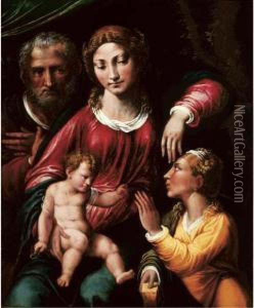 The Mystic Marriage Of Saint Catherine Oil Painting - Biagio Pupini