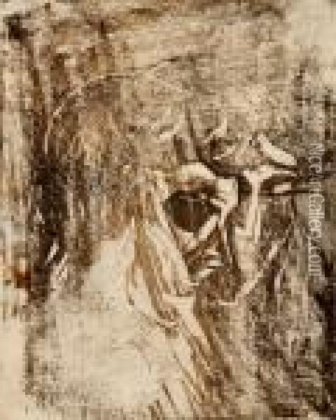 Mann Og Kvinne Oil Painting - Edvard Munch