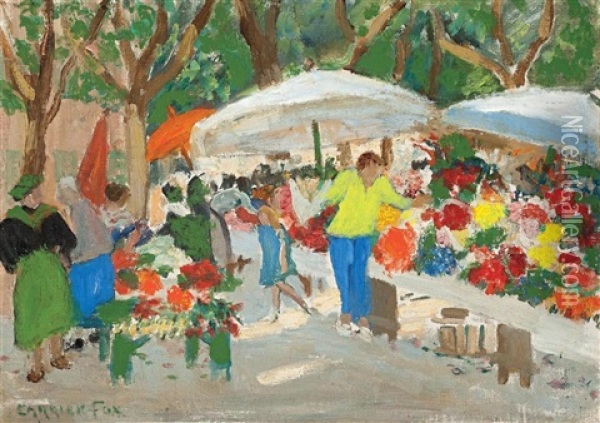 Choosing A Bouquet Oil Painting - Ethel Carrick Fox