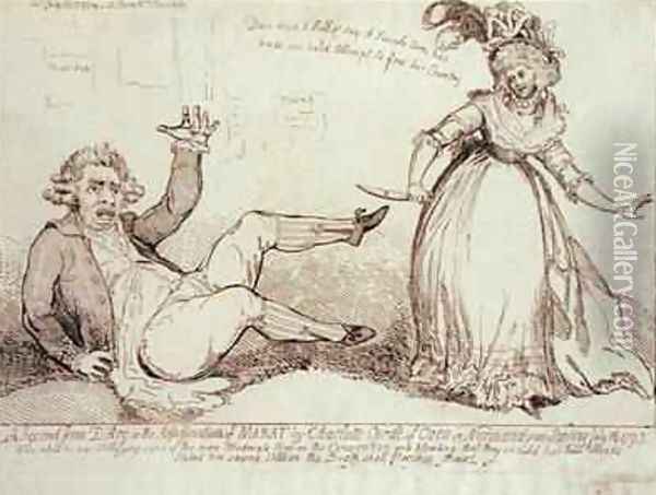 A Second Jean dArc c 1412-31 or The Assassination of Marat 1743-93 Oil Painting - James Gillray