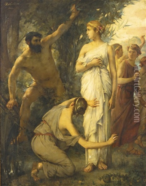 Ulysses Returning Home To Penelope And The Laestrygonians Oil Painting - Jean Alfred Marioton