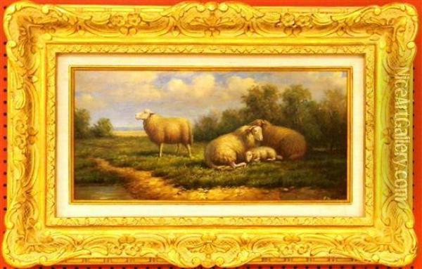Sheep In Field Oil Painting - Manor Township Artist