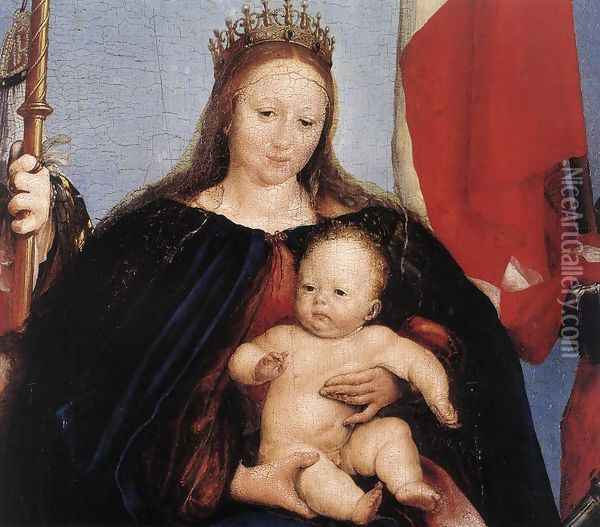The Solothurn Madonna (detail) 1522 Oil Painting - Hans Holbein the Younger