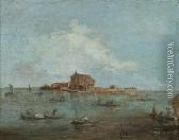 The Island Of San Cristoforo, Near Murano, Venice Oil Painting - Francesco Guardi