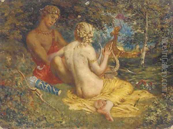 Apollo and Diana Oil Painting - Emily Crawford