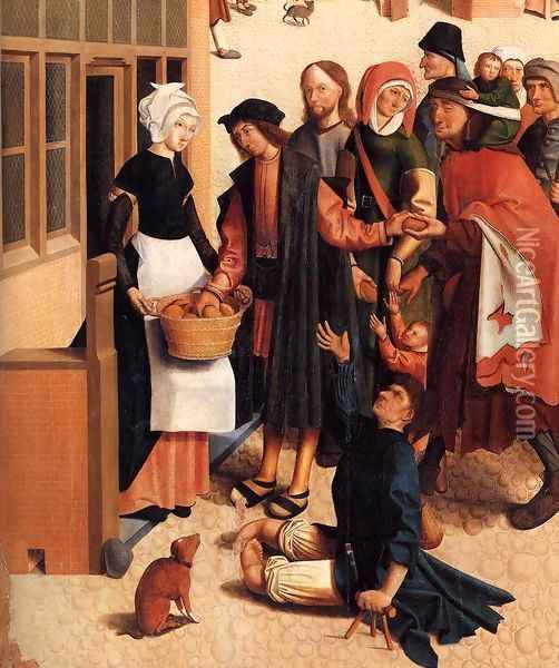 The Seven Works of Mercy (detail) Oil Painting - Master of Alkmaar