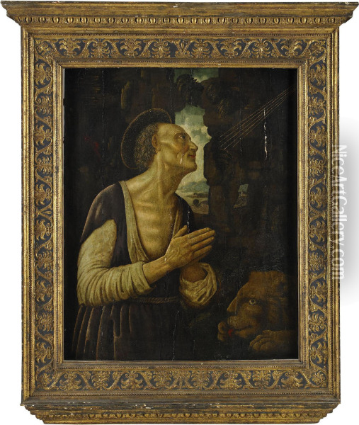 Sankt Hieronymus Oil Painting - Biagio D' Antonio