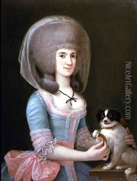 Portrait of Dona Maria Teresa Apodaca de Sisma Oil Painting - Augustin Esteve
