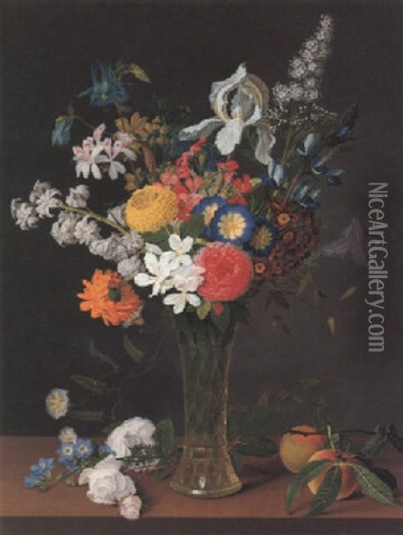 Blumen In Einer Vase Oil Painting - Anton Steiner