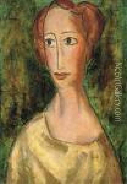 Woman With Short Hair Oil Painting - Alfred Henry Maurer