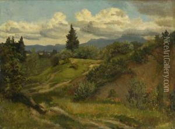Landschaftsstudie. Oil Painting - Adolf Heinrich Lier