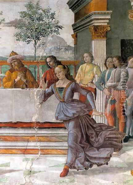 Herod's Banquet (detail) Oil Painting - Domenico Ghirlandaio