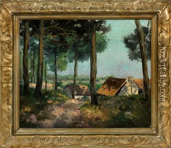 Cottages Oil Painting - George Elmer Browne