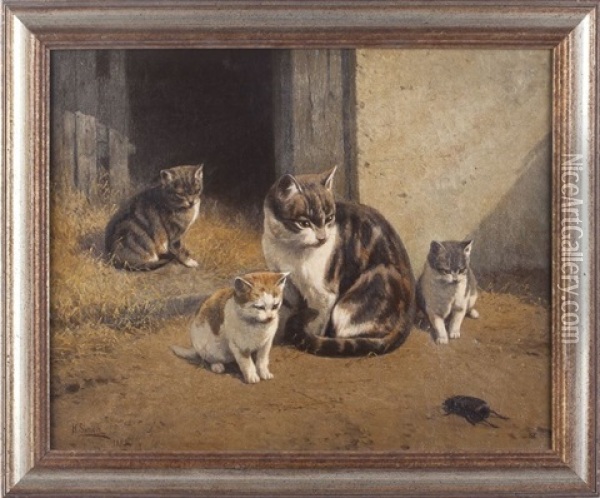 Cats Oil Painting - Hermann Gustave Simon