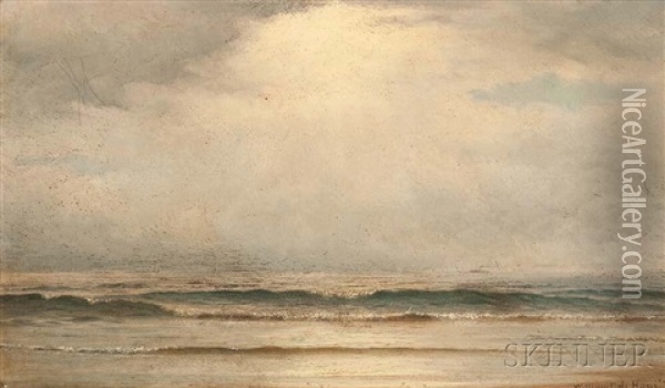 Waves Along The Beach Oil Painting - William Frederick de Haas