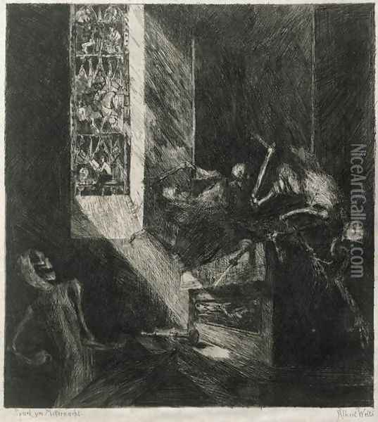 Apparition at Midnight, 1888 Oil Painting - Albert Welti