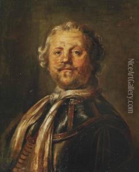 Portrait Of Admiral Egbert Meeuwisz. Kortenaer Oil Painting - Isaac Mytens