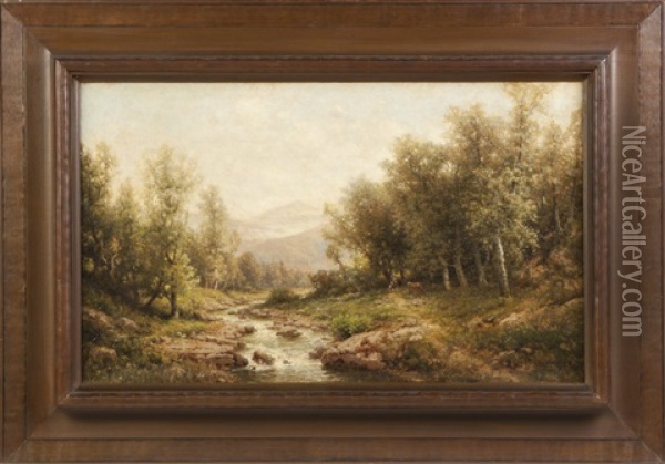 View Near Elmira, Ny Oil Painting - George W. Waters