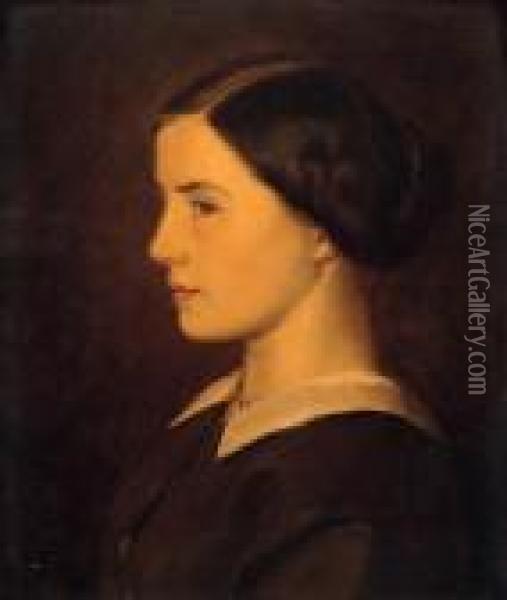 Portrait De Madame Bordas Oil Painting - Pierre Grivolas