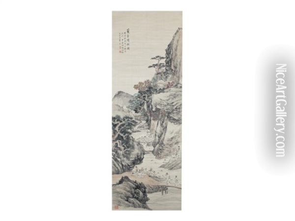 Landscape And People Oil Painting -  Hu Tiemei