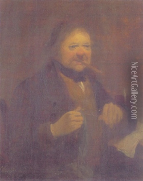 Der Raucher Oil Painting - Adolf Oberlander