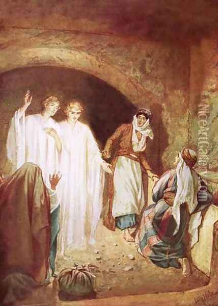 Angels declaring that Jesus is risen from the dead Oil Painting - William Brassey Hole