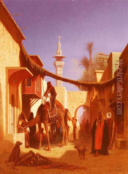 Street In Damascus and Street In Cairo: A Pair of Painting (Pic 2) Oil Painting - Charles Theodore Frere