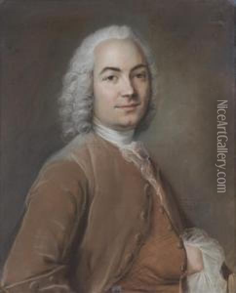 Portrait De Gentilhomme En Habit Brun Oil Painting - Louis Vigee