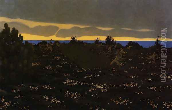 Twilight Oil Painting - Felix Edouard Vallotton