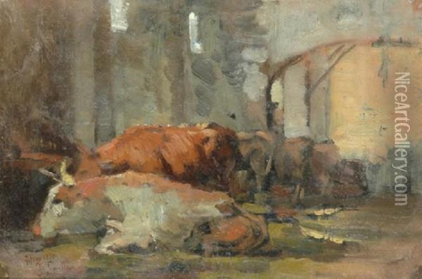 Resting Cows Alcoy Oil Painting - Joaquin Sorolla Y Bastida