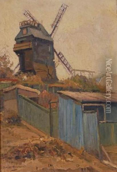 Vue Du Moulin De La Galette A Montmartre Oil Painting - Charles Menneret