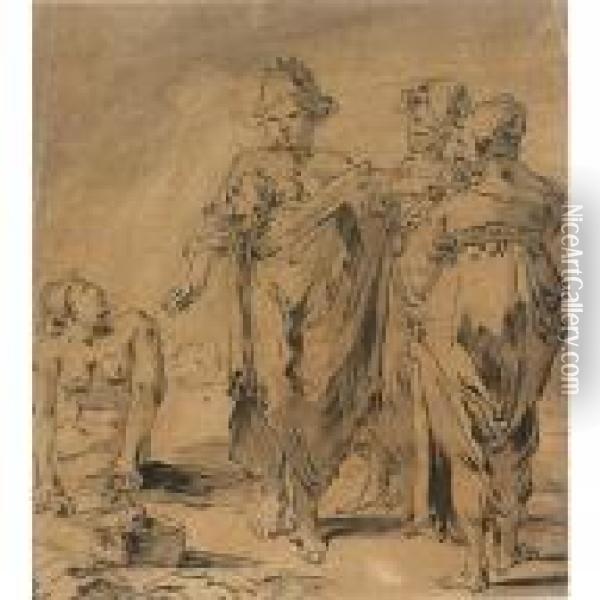 The Finding Of Moses Oil Painting - Leonaert Bramer