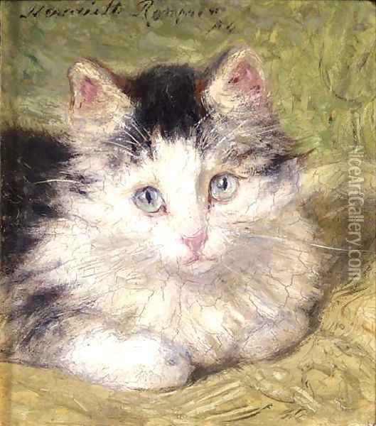 A curious kitten Oil Painting - Henriette Ronner-Knip
