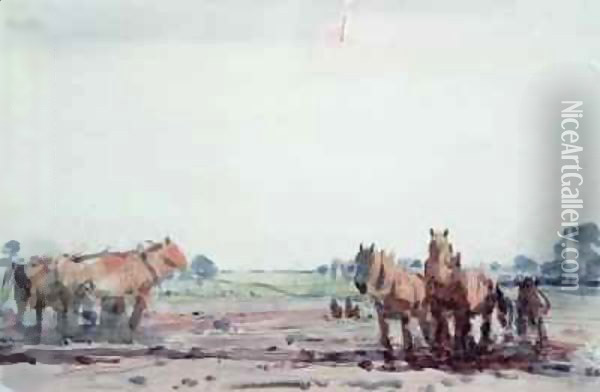 Plough Horses Oil Painting - Harry Becker