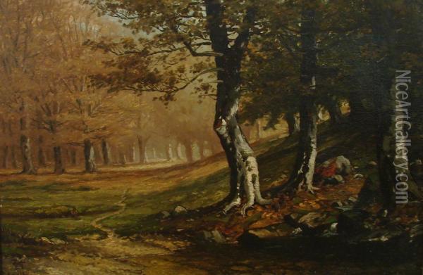 Forest Landscape Oil Painting - George Ernest Colby