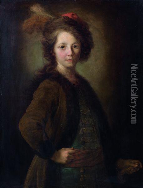 Portrait D'un Jeune Garcon En Costume Polonais Oil Painting - Jean-Alexis Grimou